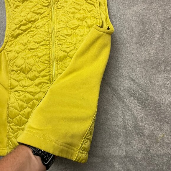 L.L.Bean Puffer Vest Womens Medium Yellow Green Quilted Insulated Zip Pockets - Picture 5 of 9